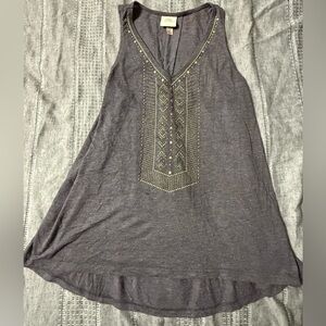 Knox Rose Charcoal Embellished Tank Top